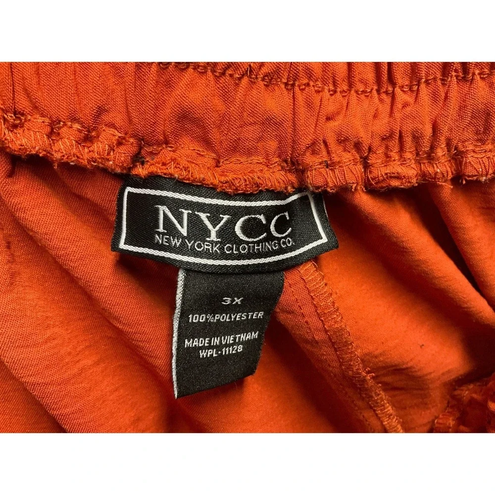 NYCC New York Clothing Co Orange Textured  Pants Plus Size 3XX